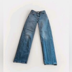 Levi's At Free People Ribcage Straight Jeans $110. High Rise. Size 24. Like New